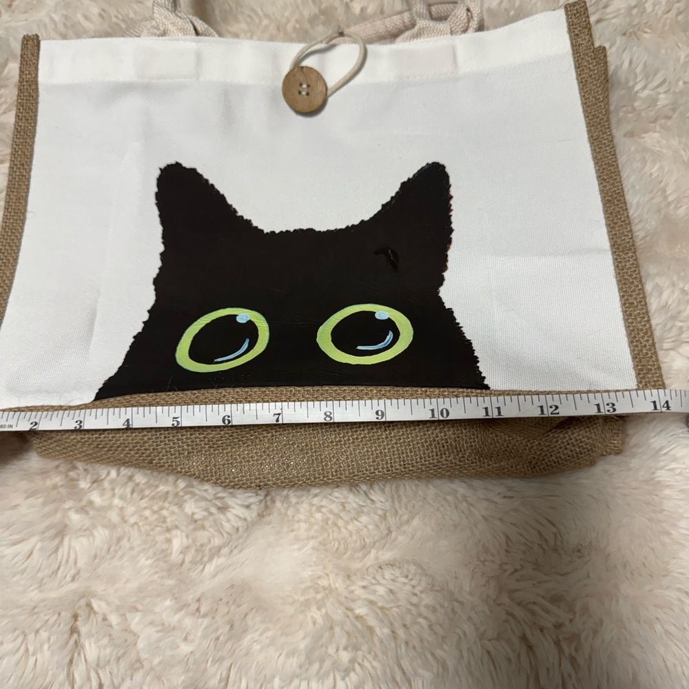 Black and White Cat Tote Bag - Picture 3 of 5